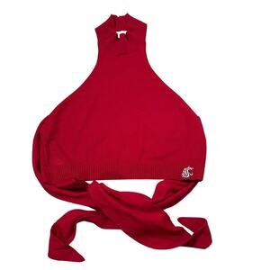 NEW WSU Cougars Shelby & Grace Knit Crop Halter Top - Go Cougs!